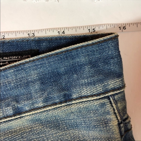 Rare Andy Warhol X LEVI'S Denim Mini Blue Skirt 28 - Picture 6 of 8